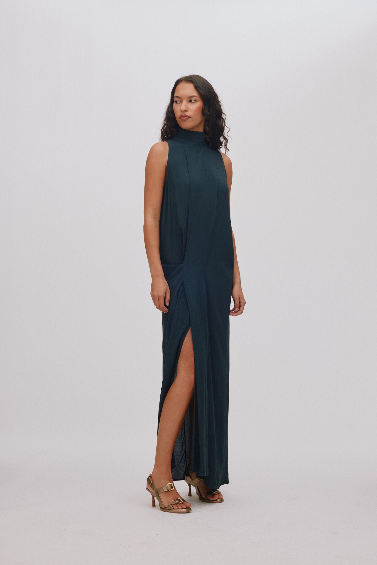 Sima - Sheer lace long dress I Faded black 2 - Rabens Saloner - DK