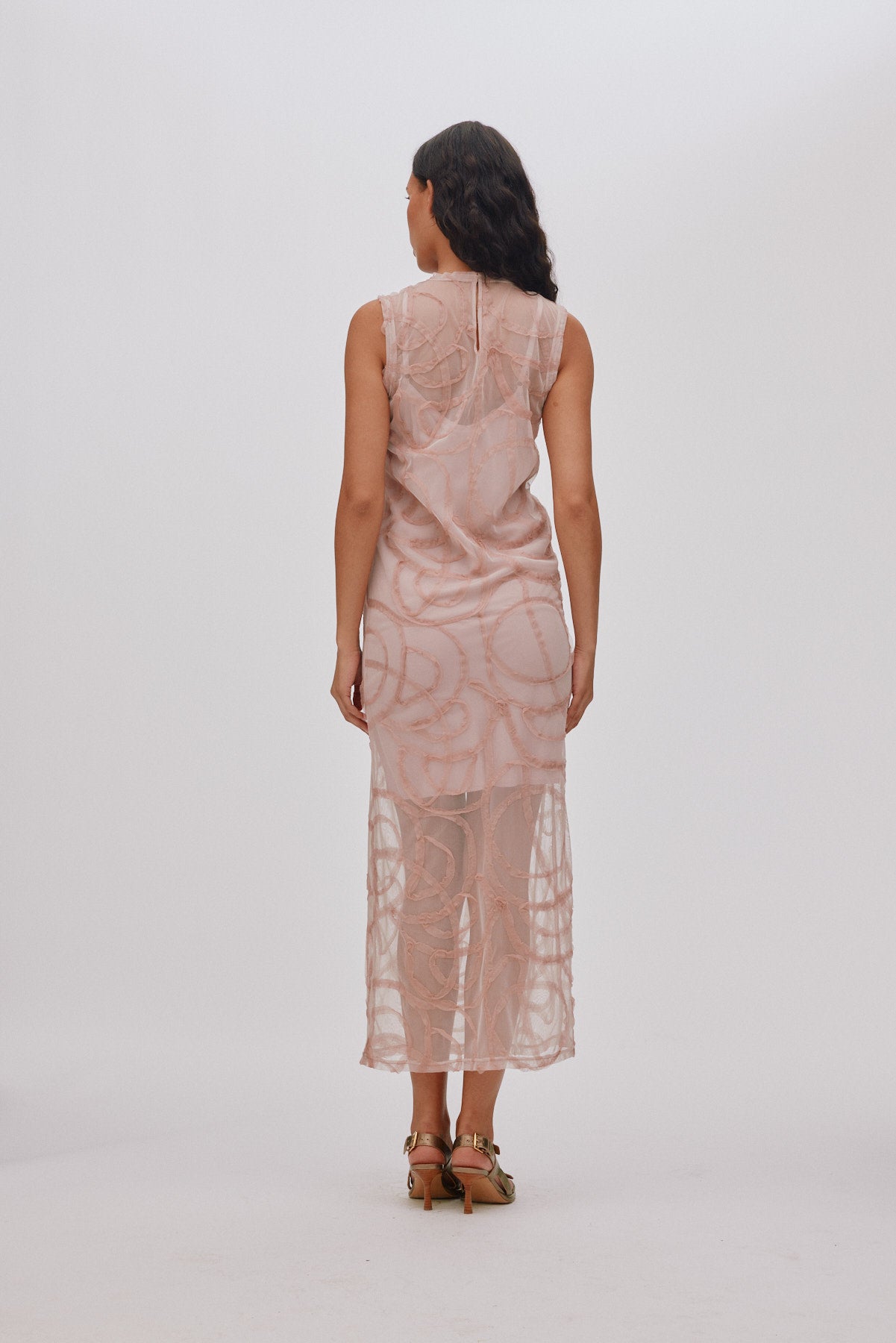 Vita - Scribble long dress I Blush 3 - Rabens Saloner - DK