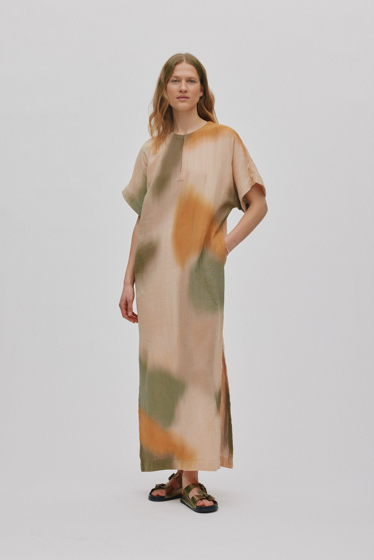 Inza - Water colour column dress I Dessert combo 1 - Rabens Saloner - DK