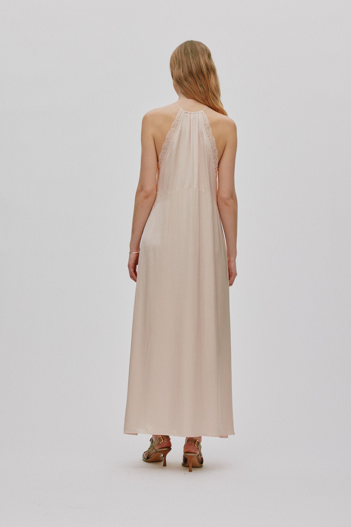 Chefira - Contrast lace camisole dress I Light rose 3 - Rabens Saloner - DK