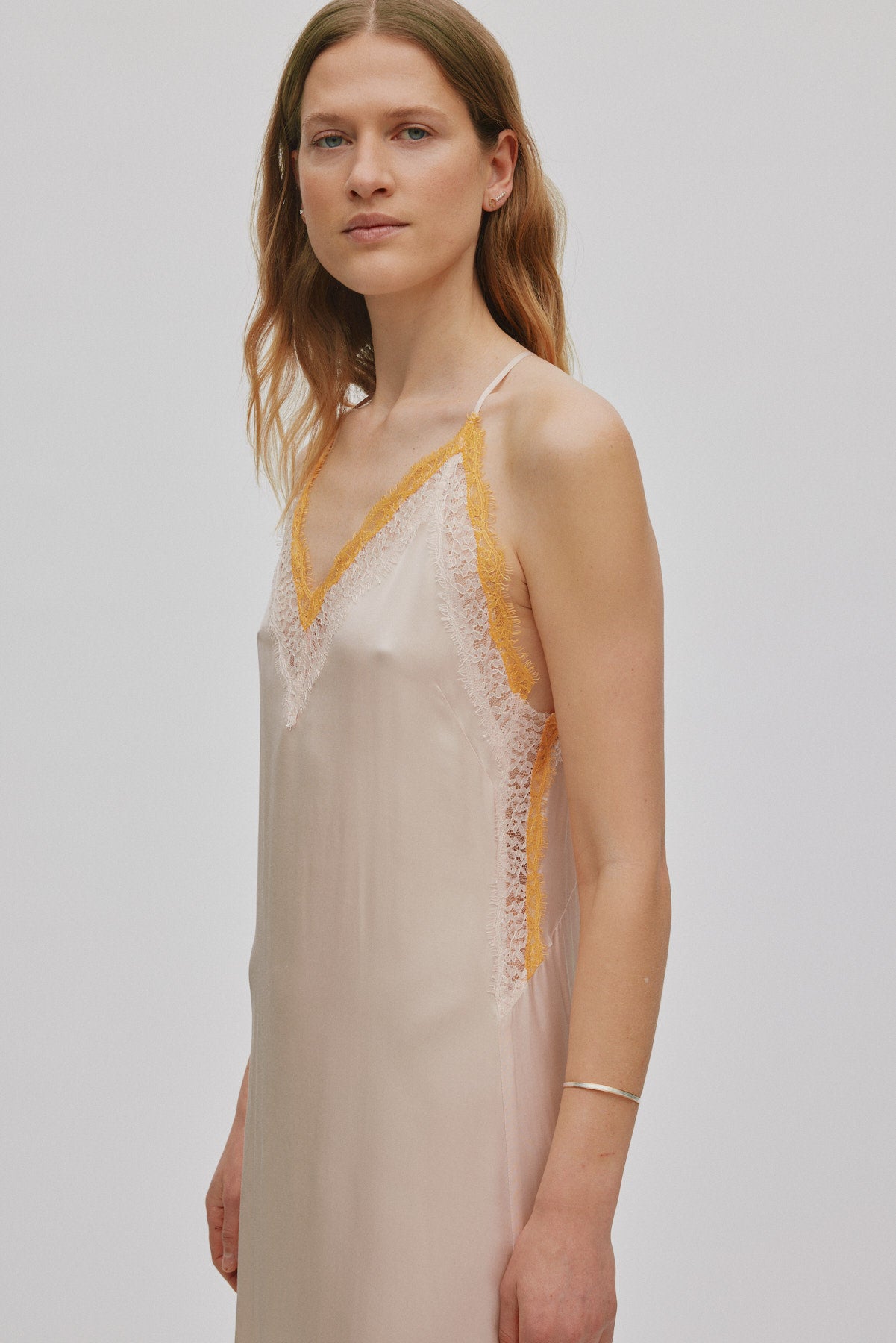 Chefira - Contrast lace camisole dress I Light rose 2 - Rabens Saloner - DK
