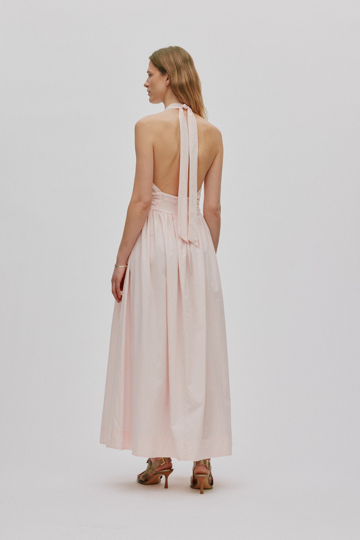 Izette - Poplin halter dress I Light rose 6 - Rabens Saloner - DK
