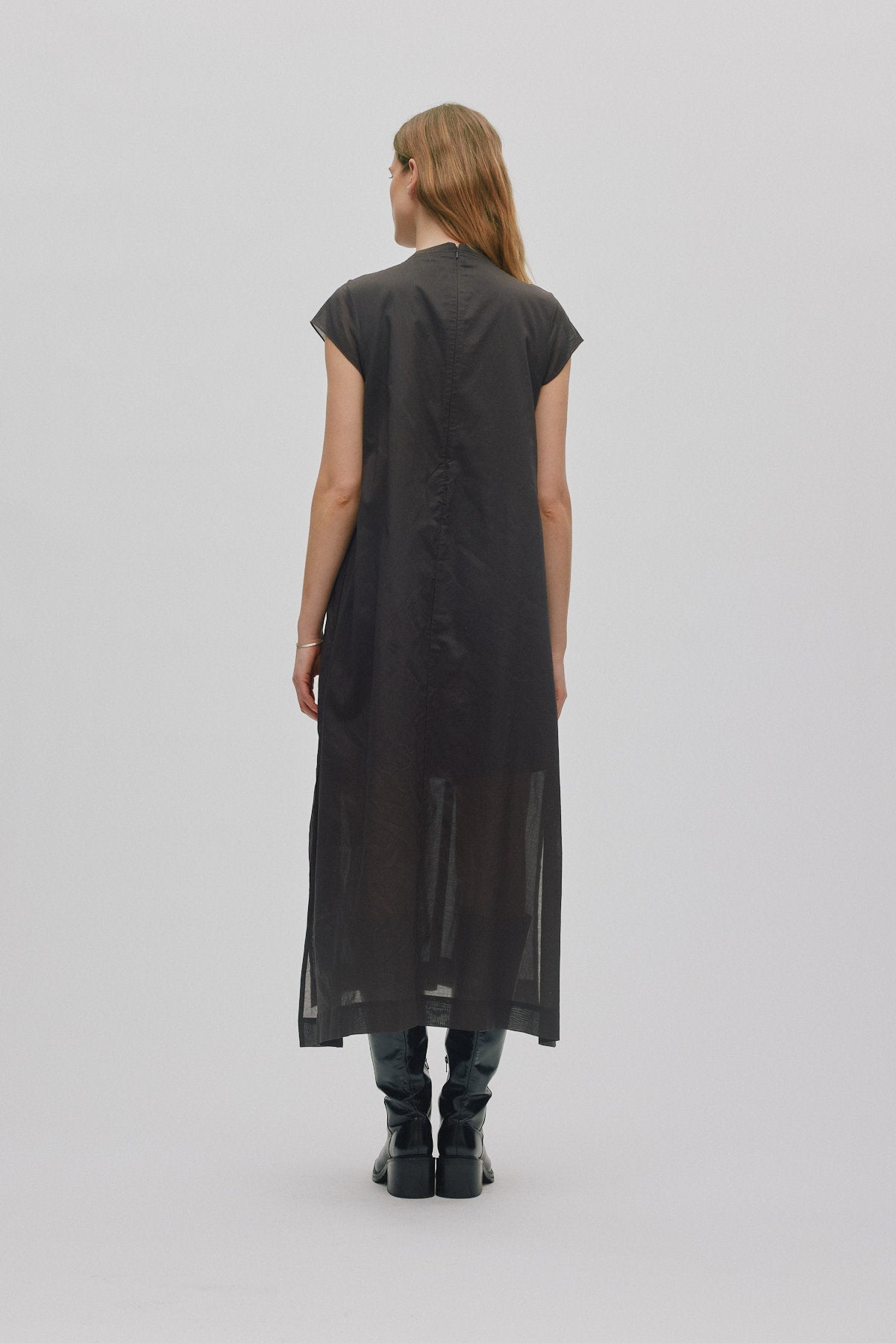 Taya - Multi layer long dress I Liquorice 4 - Rabens Saloner - DK