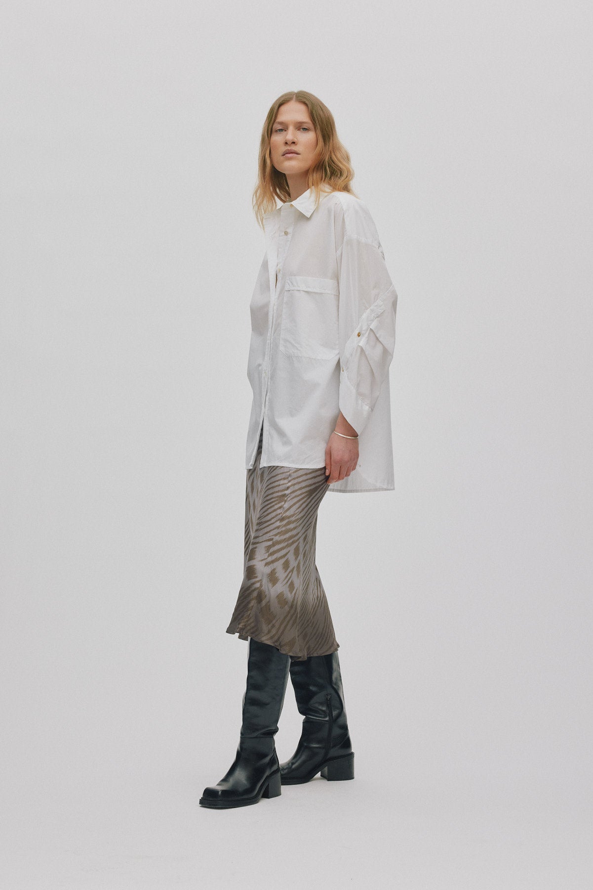 Elmi - Ombre ikat crop bias skirt I Asphalt combo 5 - Rabens Saloner - DK