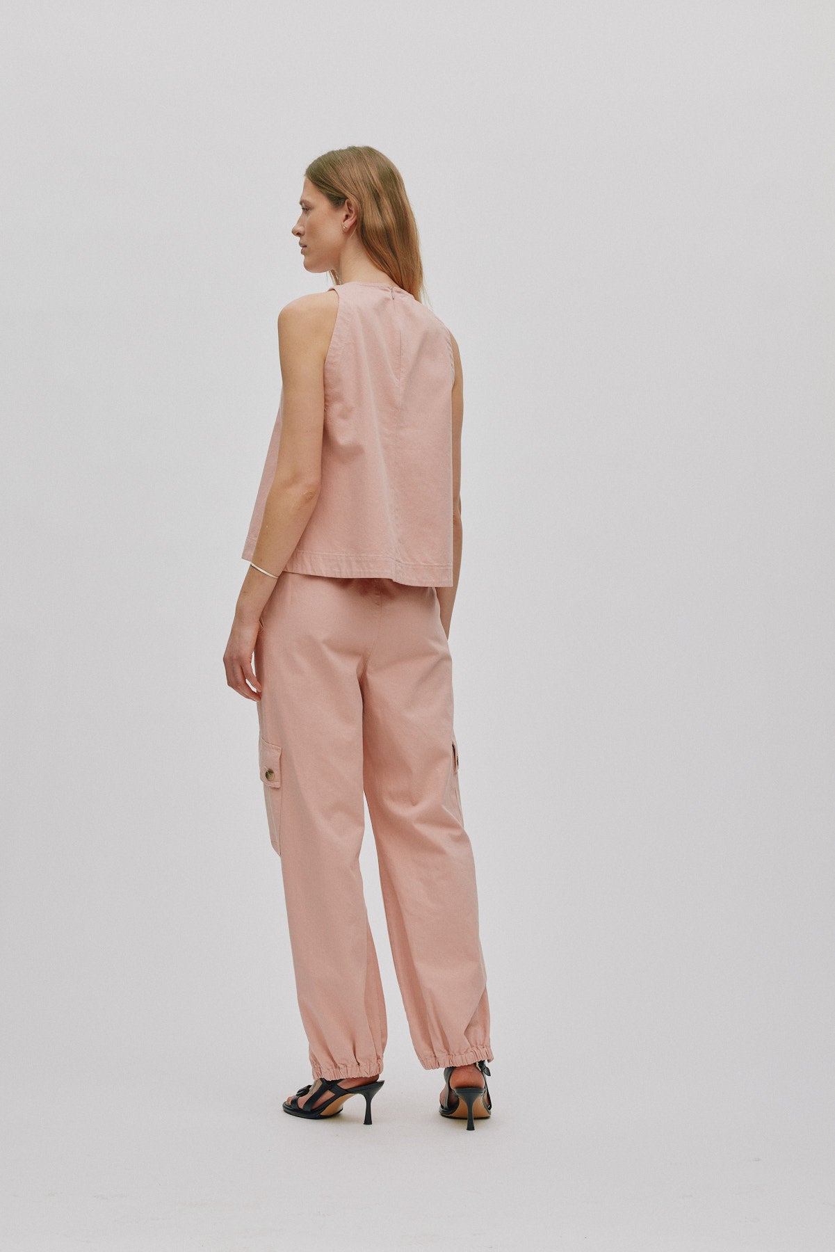 Kaley - Texture canvas halter top I Soft rose 3 - Rabens Saloner - DK