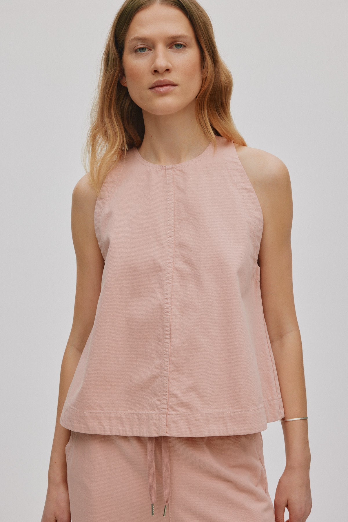 Kaley - Texture canvas halter top I Soft rose 4 - Rabens Saloner - DK
