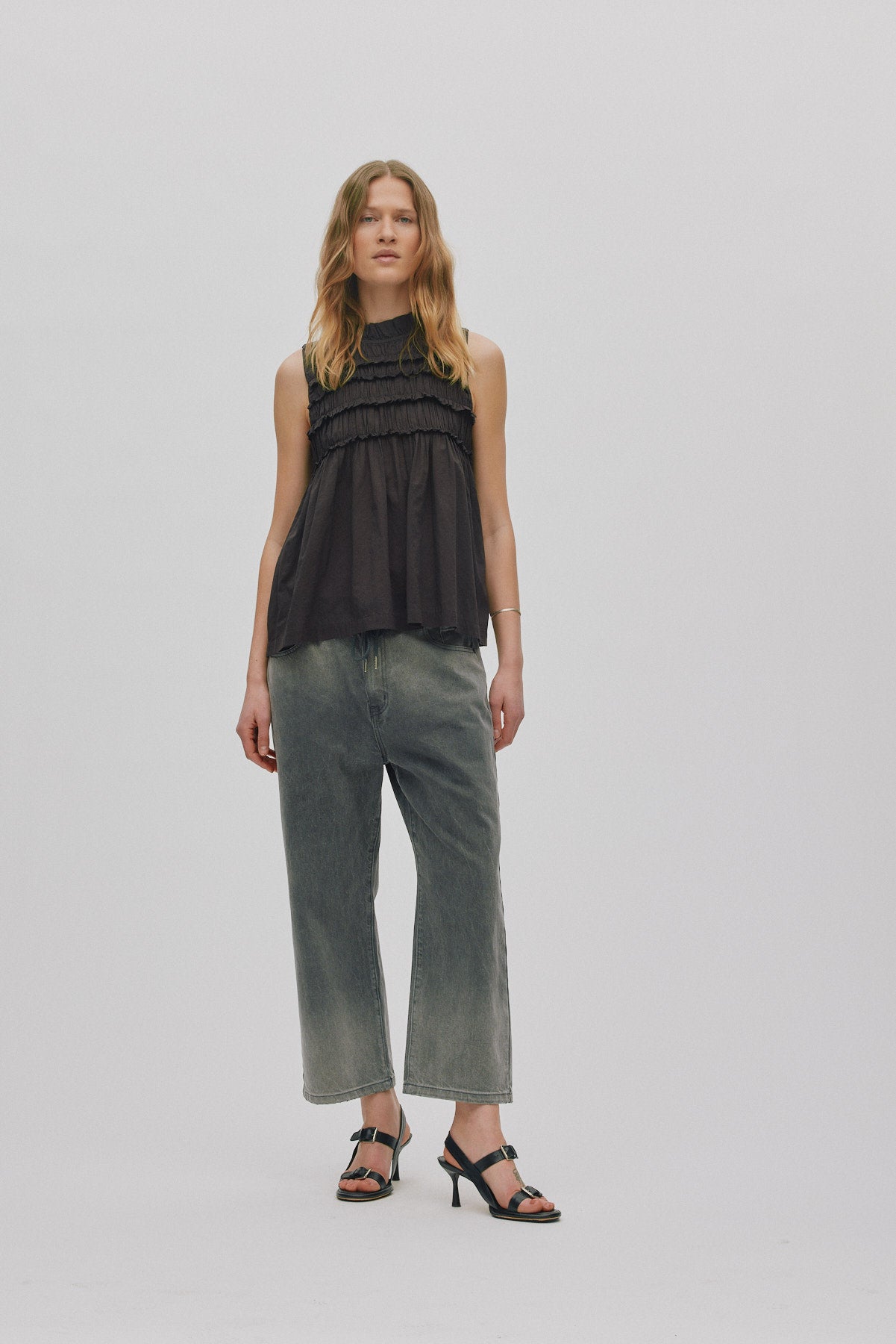Pia - Voile frill halter top I Liquorice Liquorice XS 1 - Rabens Saloner - DK