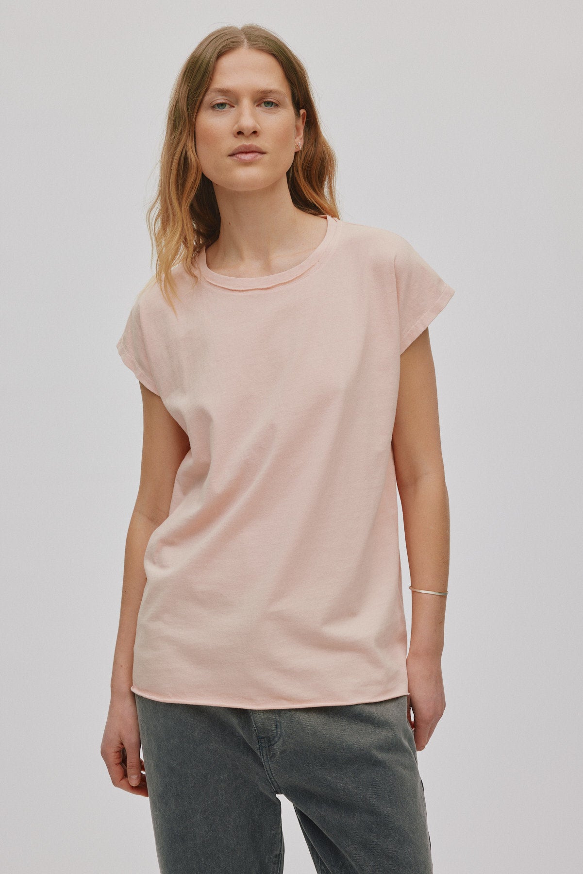 Anira - Vintage jersey boxy tee I Powder 1 - Rabens Saloner - DK