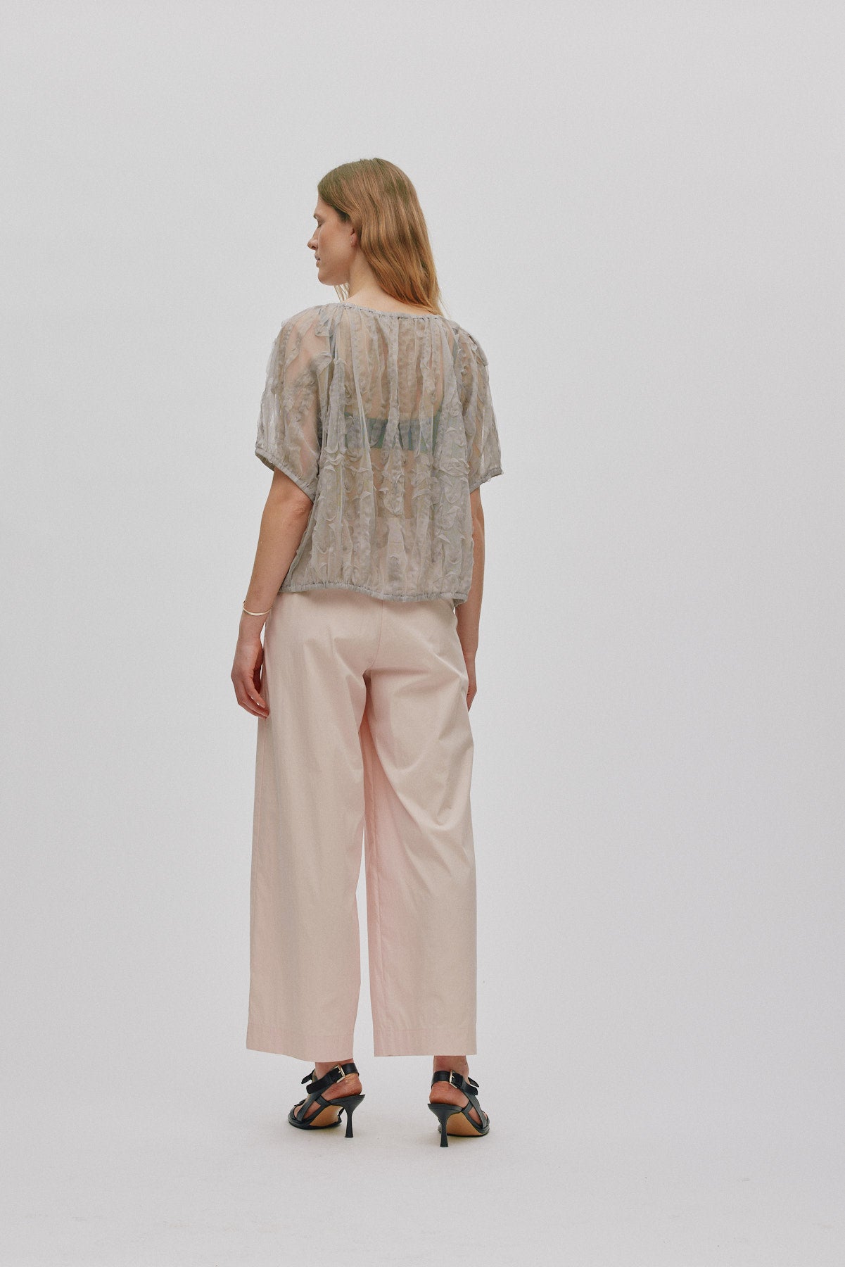 Delva - Splash netting elasticated top I Silver grey 3 - Rabens Saloner - DK