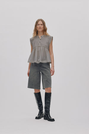 Deona - Cotton blouse I Cement Cement XS 1 - Rabens Saloner - DK