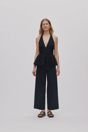 Izma - Poplin halter top I Black Black XS 1 - Rabens Saloner - DK