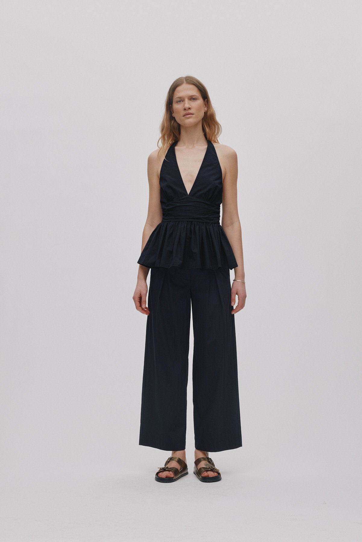 Izma - Poplin halter top I Black Black XS 1 - Rabens Saloner - DK
