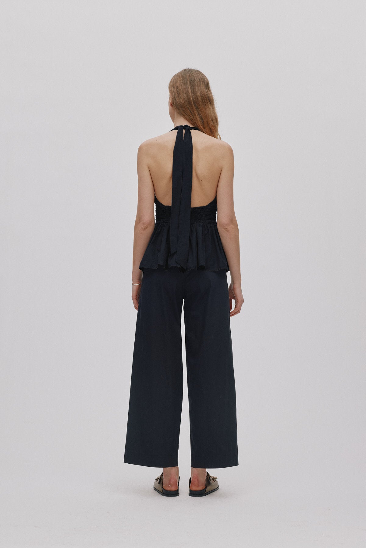 Izma - Poplin halter top I Black 2 - Rabens Saloner - DK