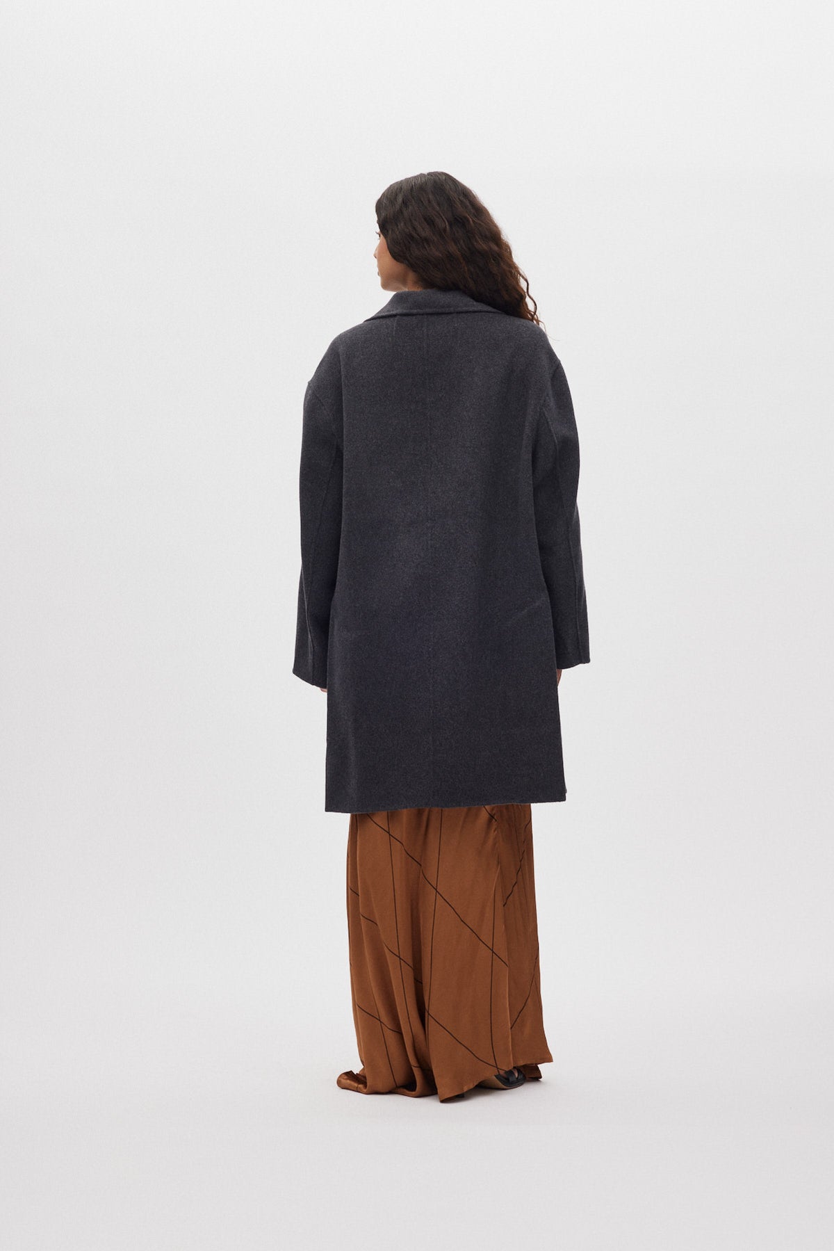 Leanna - Double felt wool coat I Dark grey melange 4 - Rabens Saloner - DK
