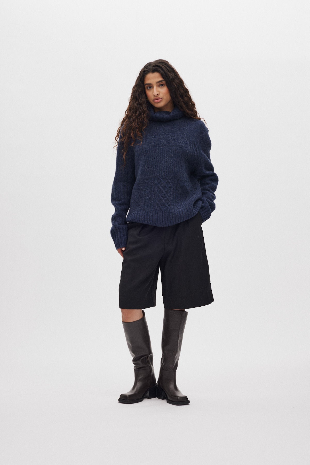 Anli - Patchwork knit sweater I Indigo Indigo XS 1 - Rabens Saloner - DK