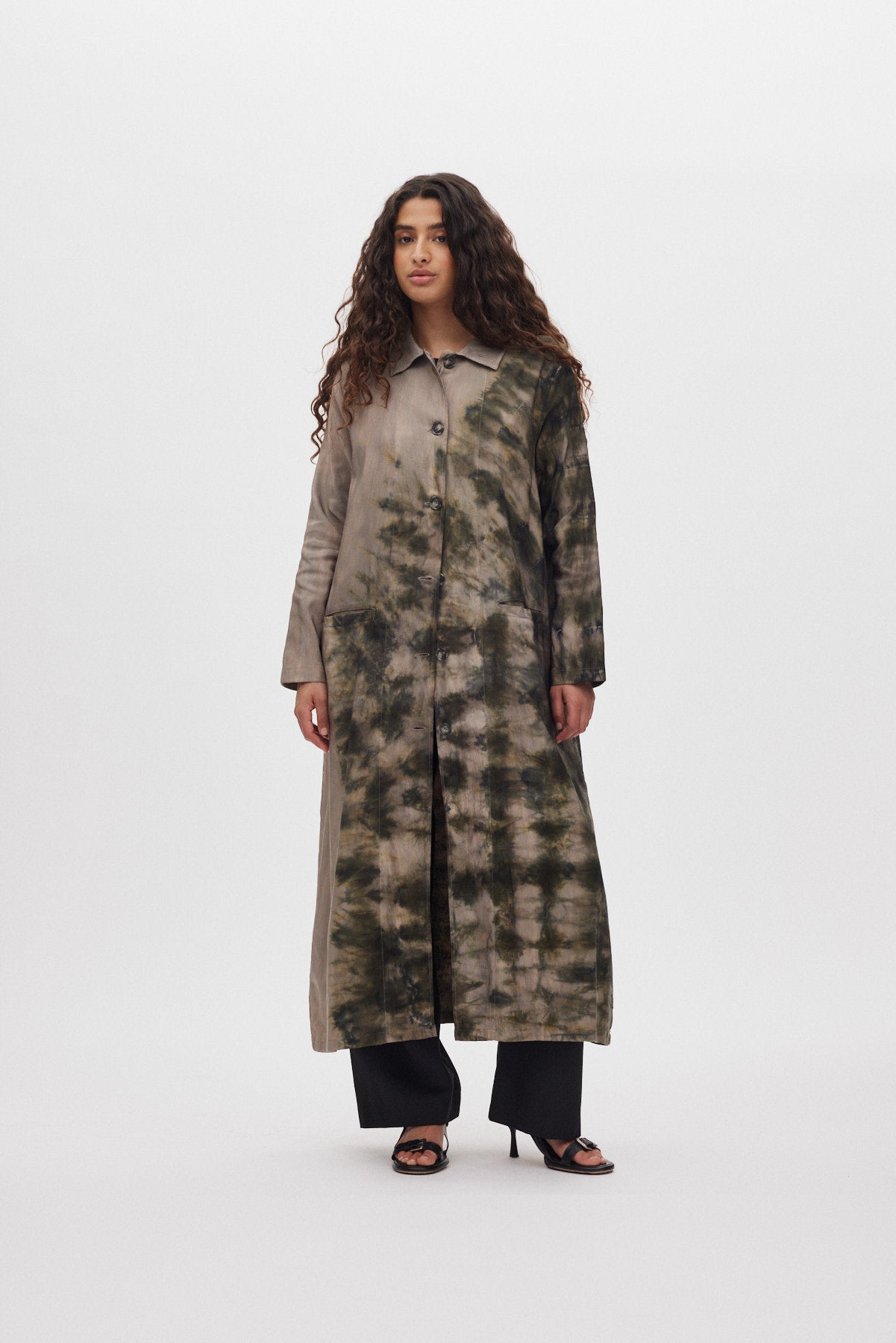 Celine - Lava long coat I Grey green combo 3 - Rabens Saloner - DK