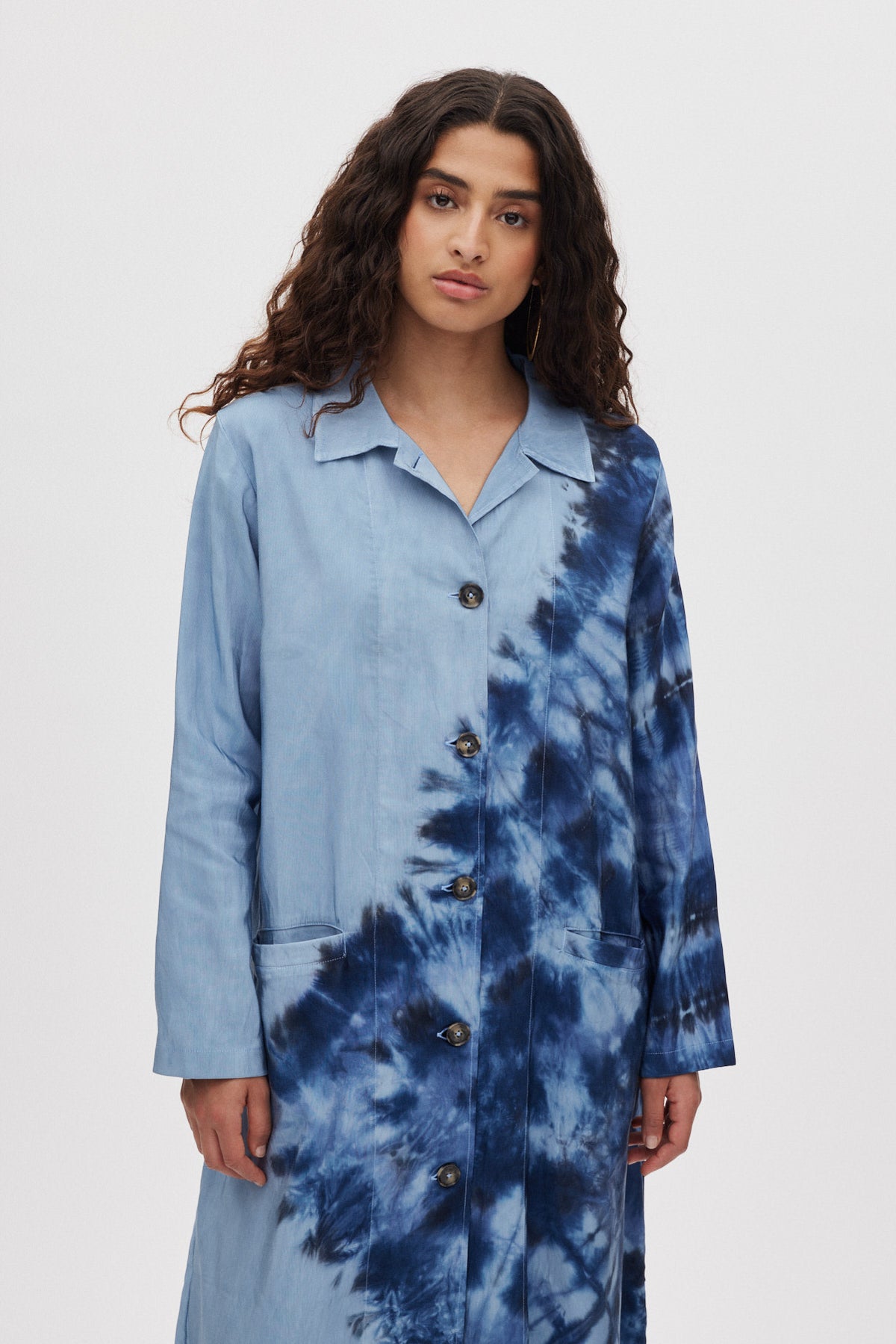 Celine - Lava long coat I Blue combo 4 - Rabens Saloner - DK