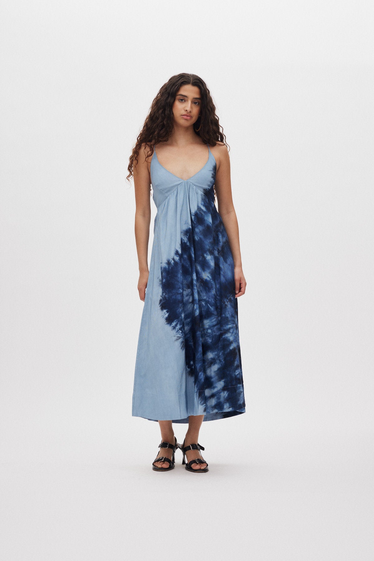 Maple - Lava v-front dress I Blue combo 1 - Rabens Saloner - DK