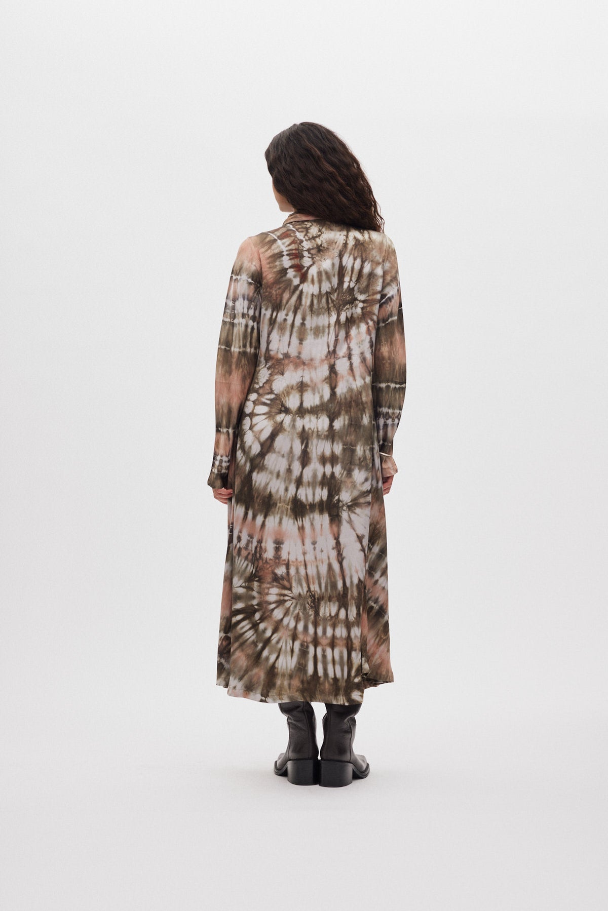 Vija - Lava button dress I Rust combo 3 - Rabens Saloner - DK
