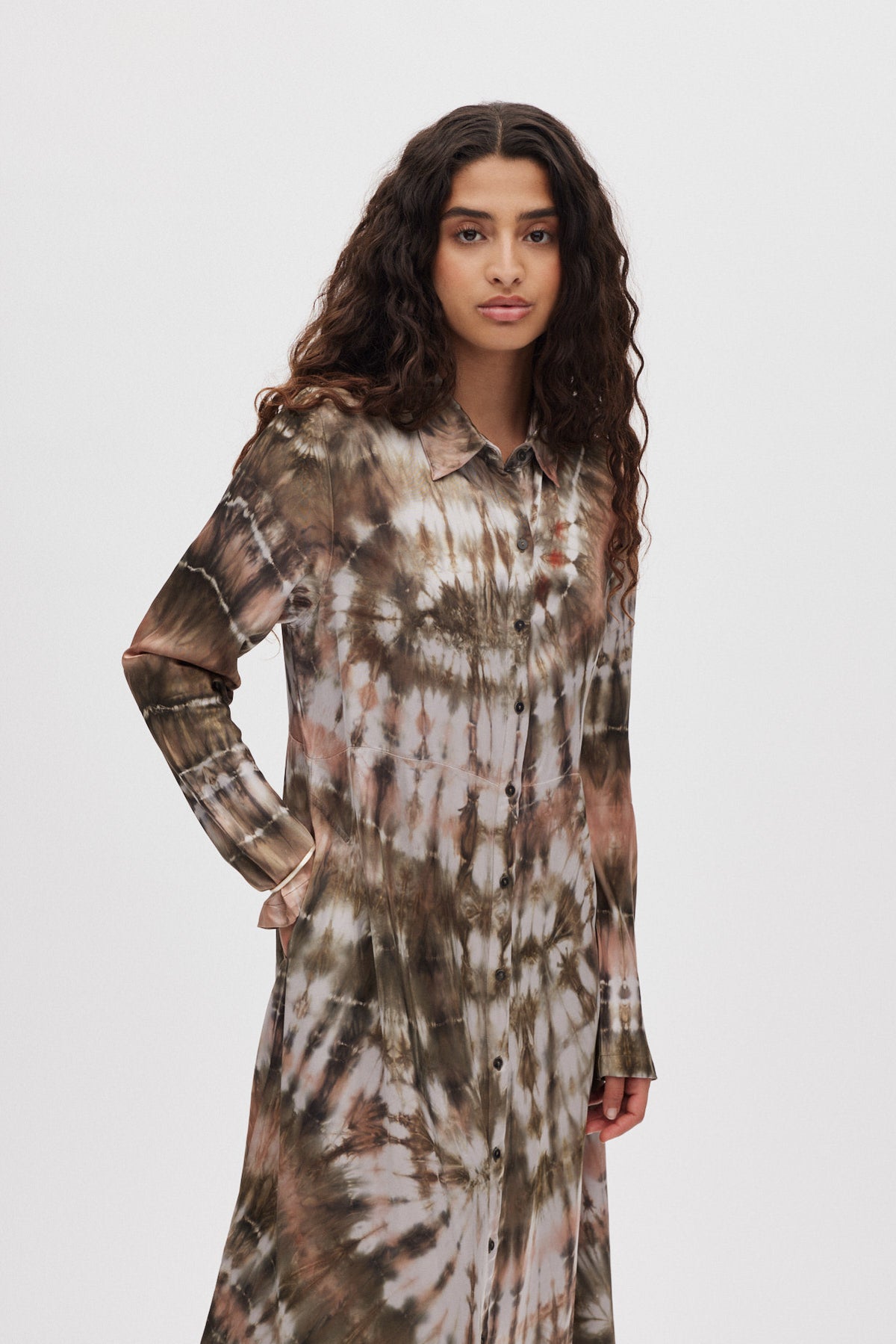 Vija - Lava button dress I Rust combo 2 - Rabens Saloner - DK