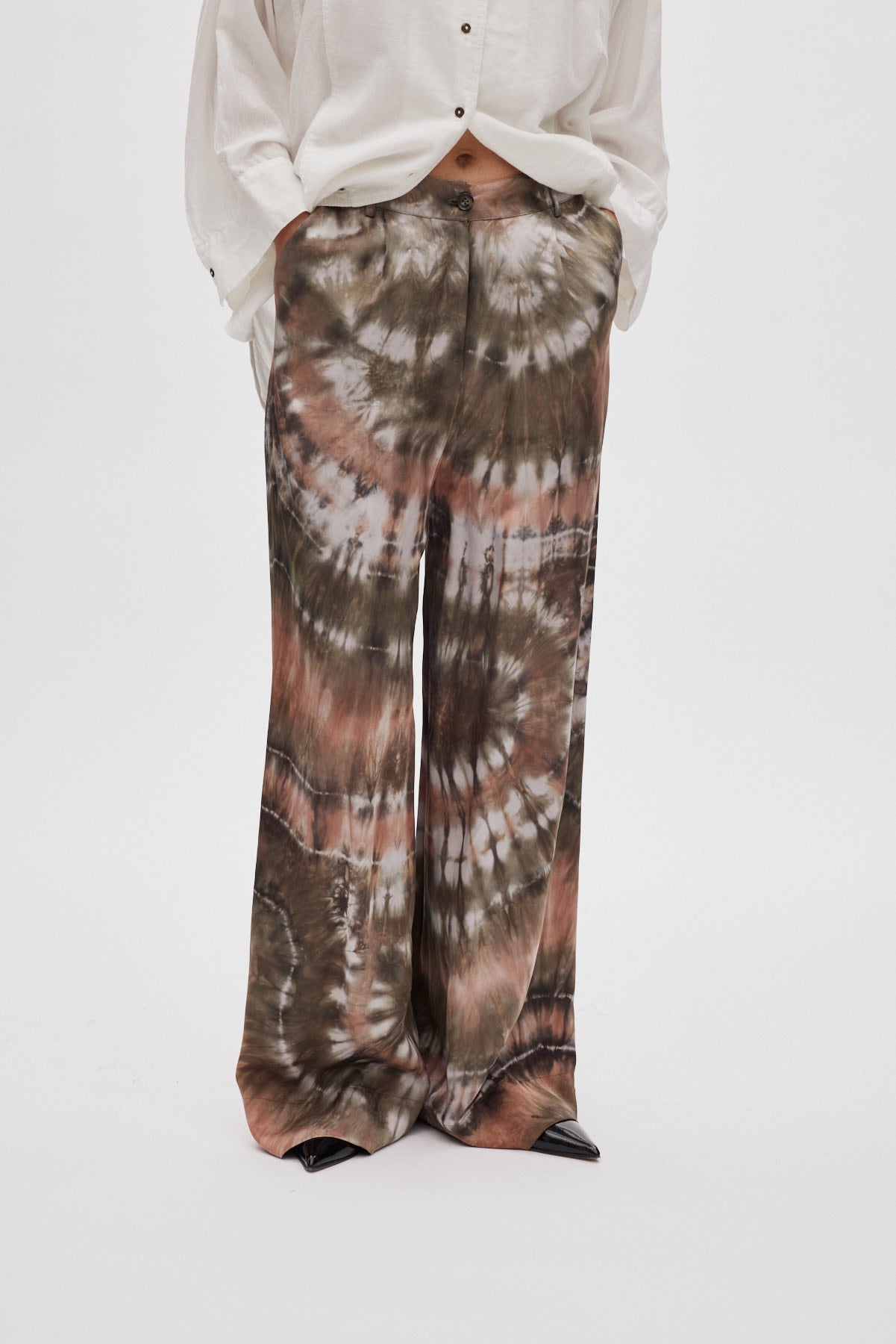 Briana - Lava pleat wide pants I Rust combo 2 - Rabens Saloner - DK