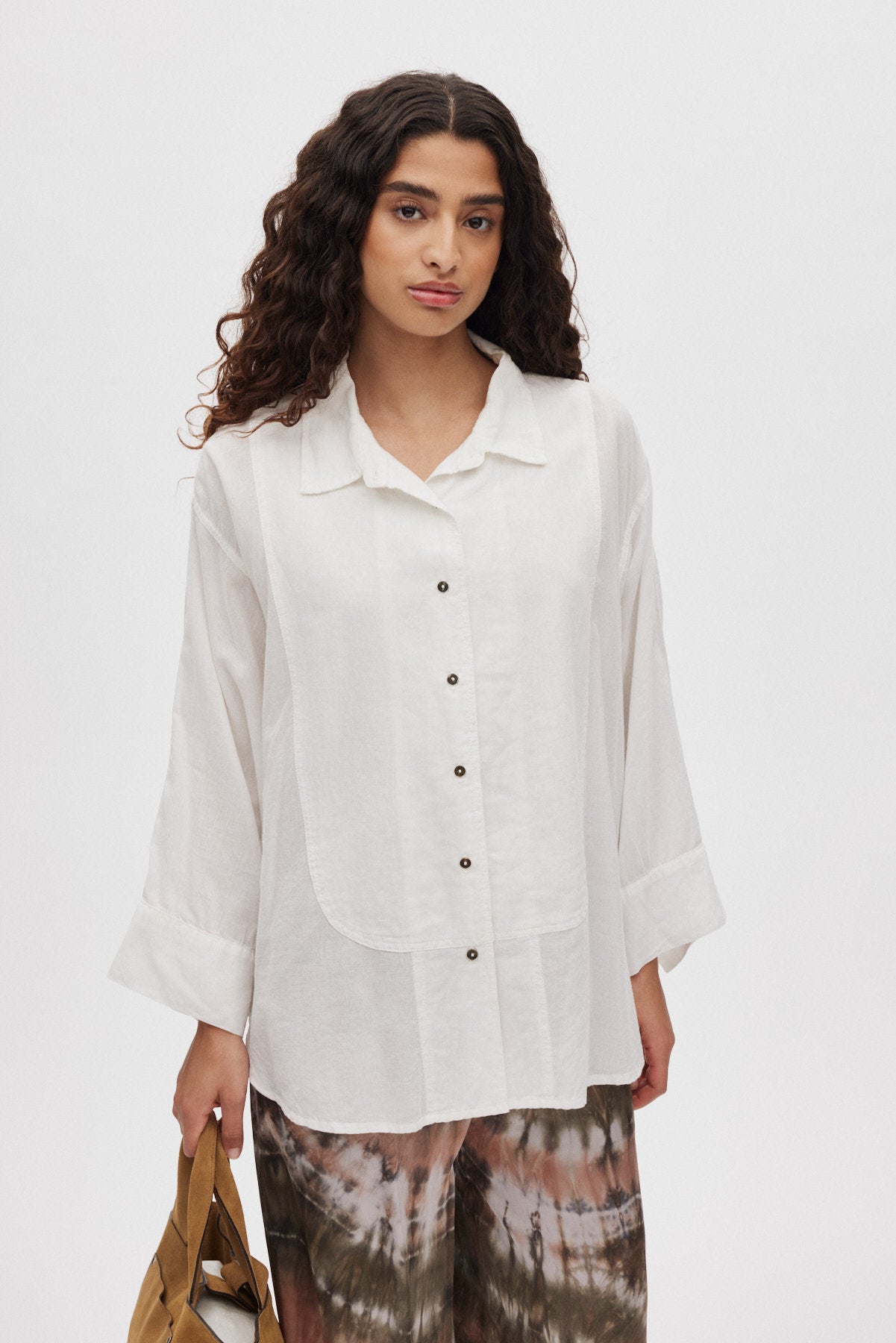Chloe - Cotton shirt I White 1 - Rabens Saloner - DK