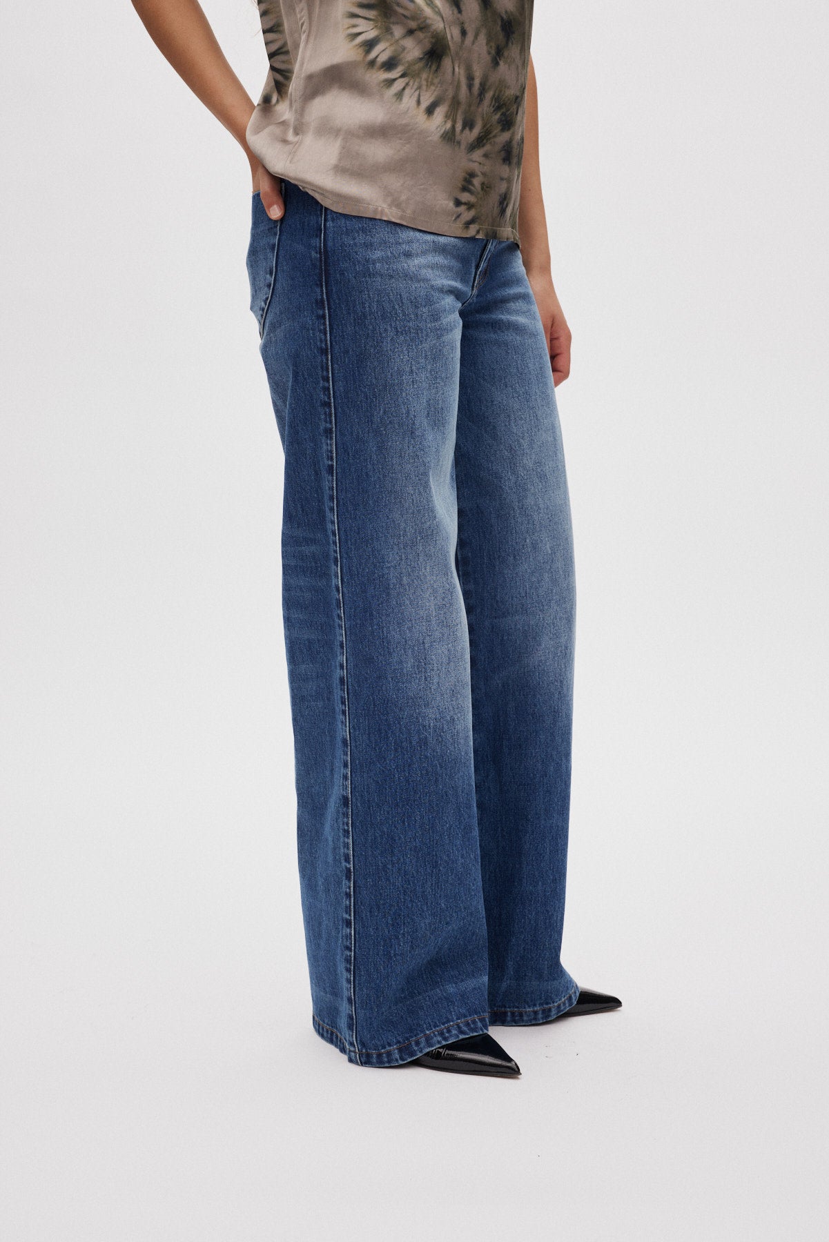 Dalia - Denim retro fit pants I Dark indigo 2 - Rabens Saloner - DK