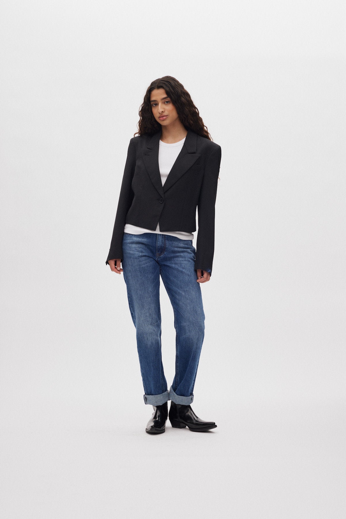 Lorelei - Denim loose fit pants I Dark indigo 1 - Rabens Saloner - DK