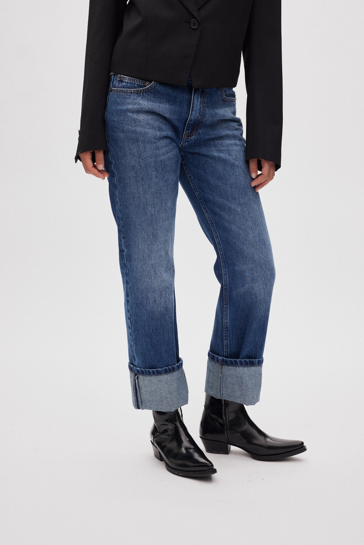 Lorelei - Denim loose fit pants I Dark indigo 2 - Rabens Saloner - DK