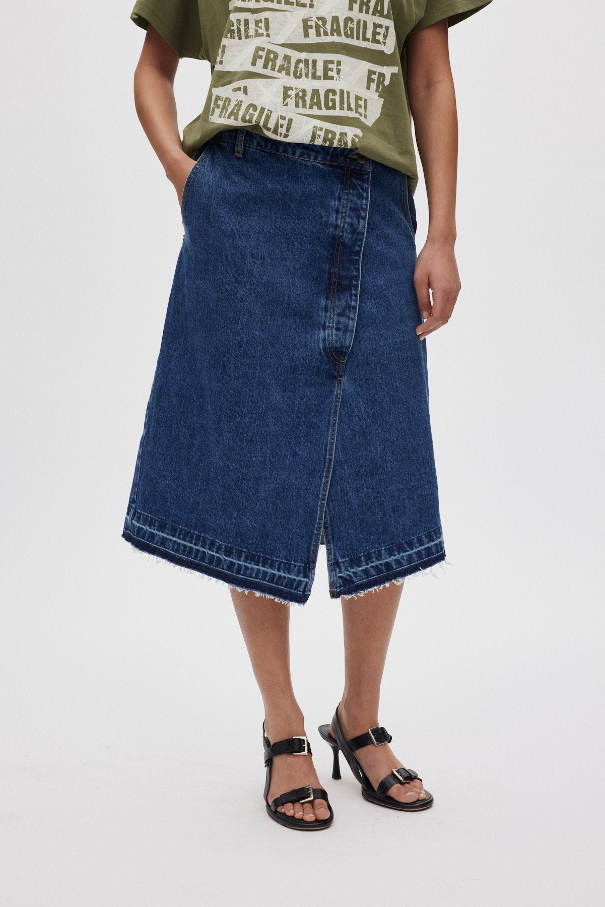 Nicka - Denim skirt I Dark indigo 2 - Rabens Saloner - DK