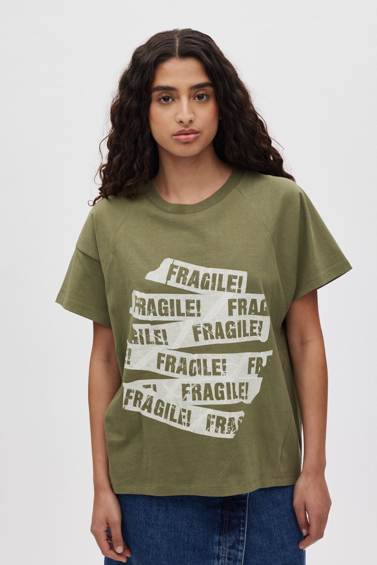 Ary - Fragile boxy t-shirt I Green Green XS/S 1 - Rabens Saloner - DK