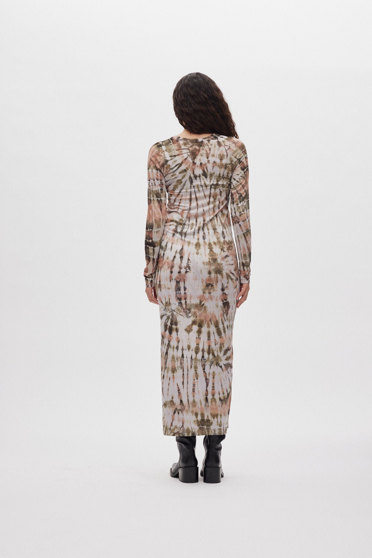 Simi - Lava long jersey dress I Rust combo 3 - Rabens Saloner - DK