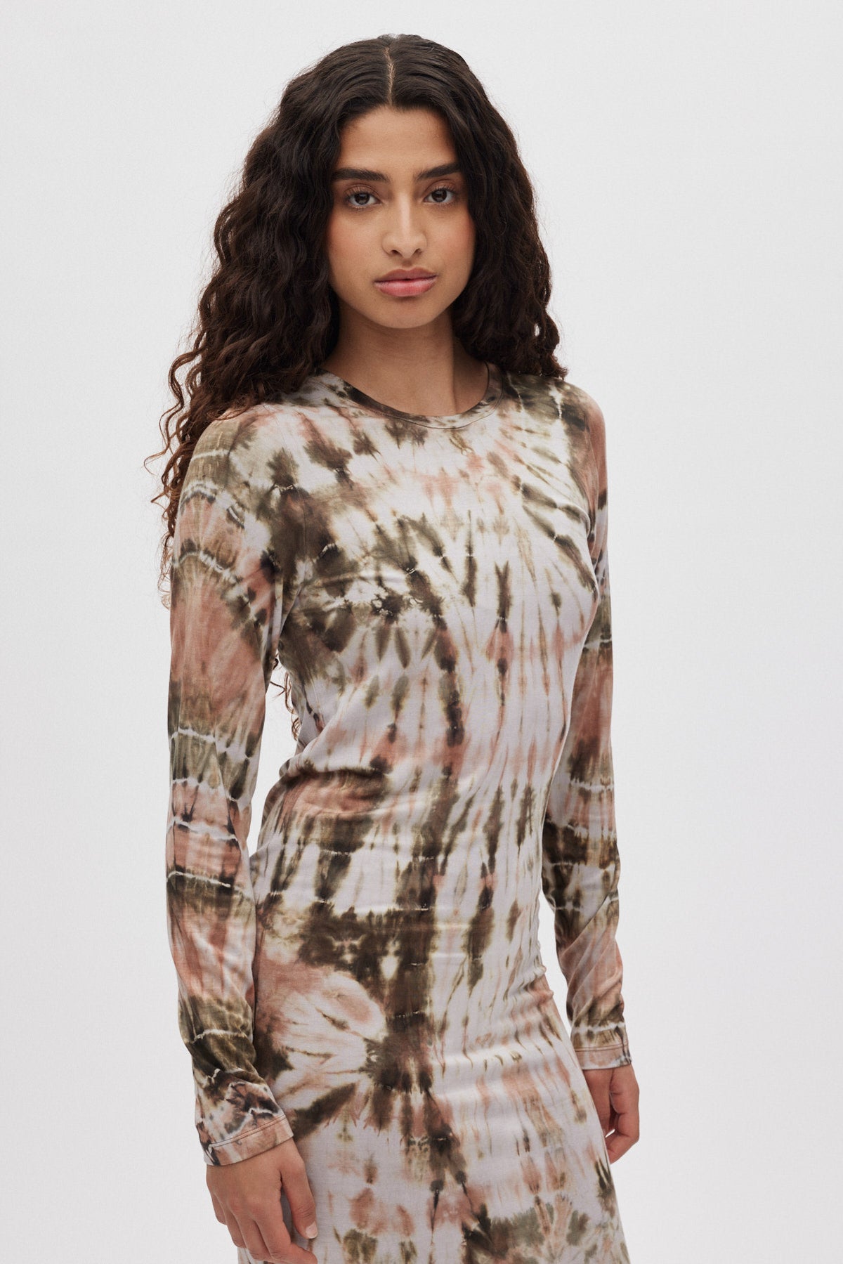 Simi - Lava long jersey dress I Rust combo 4 - Rabens Saloner - DK