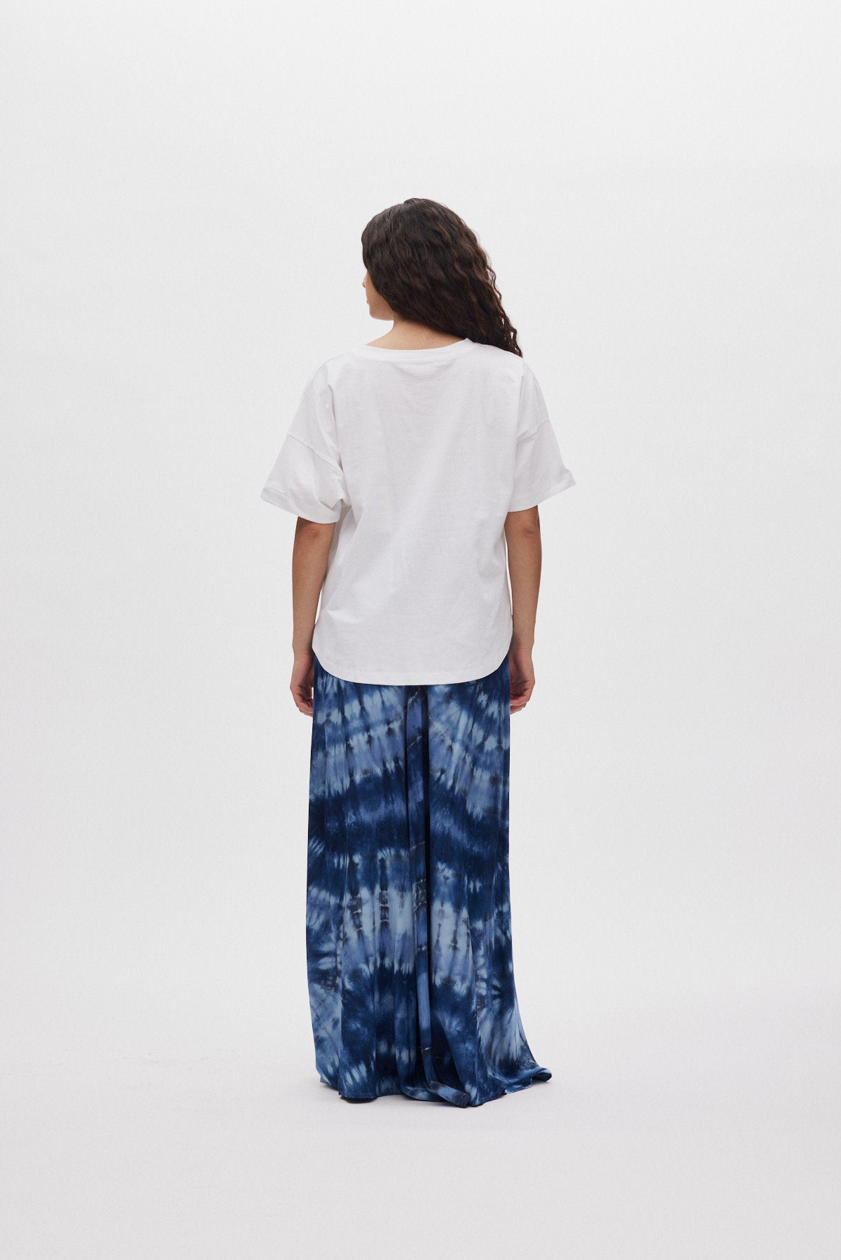 Henriette - Lava print button skirt I Blue combo 3 - Rabens Saloner - DK