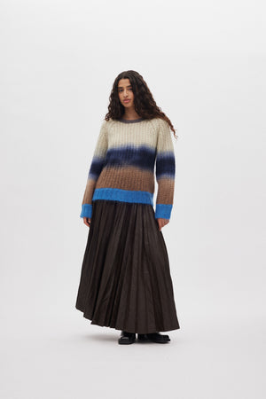 Jasmin - Faded knit boxy sweater I Blue combo Blue combo XS 1 - Rabens Saloner - DK