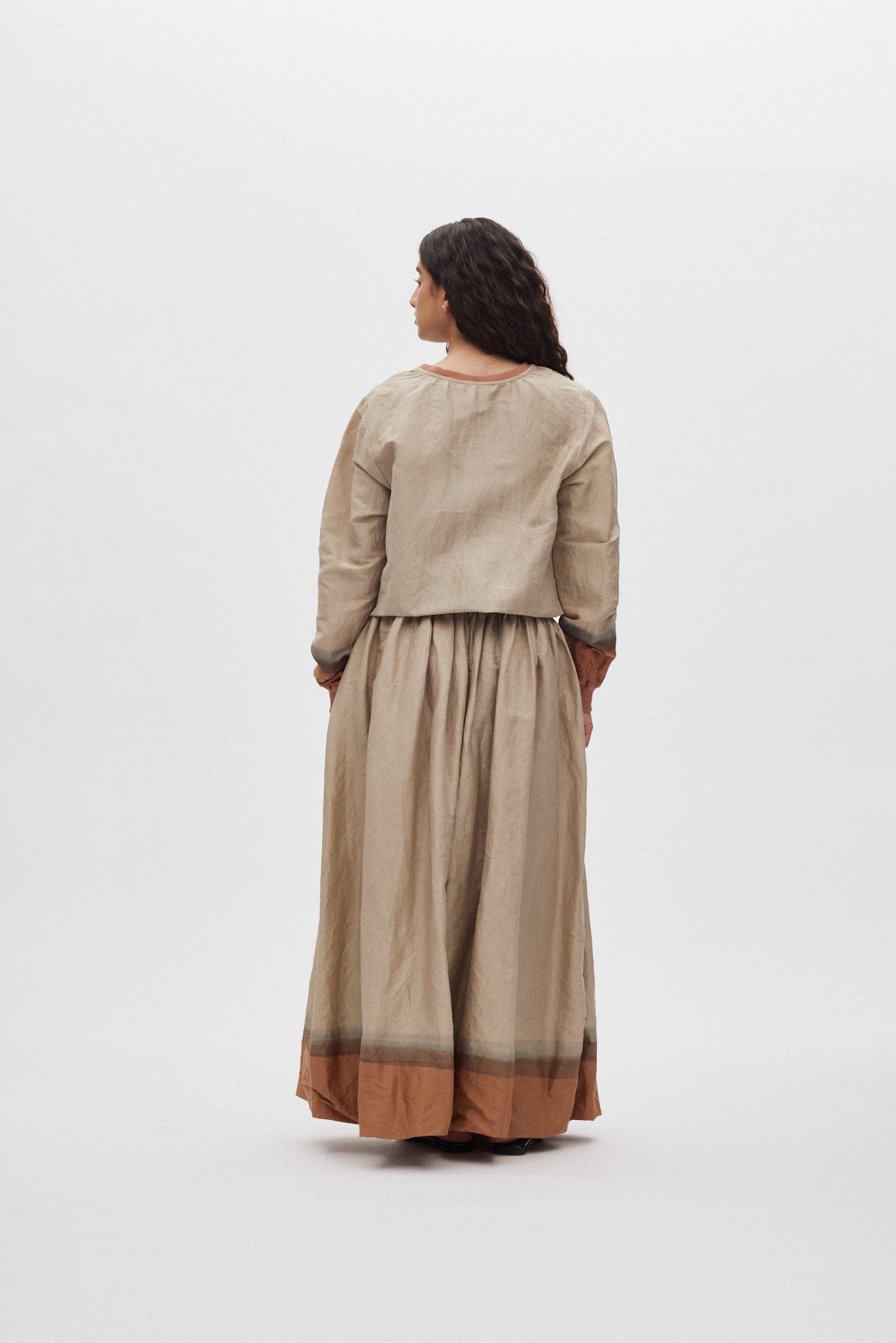 Ommi - Horizon sweat top I Silver/rust 3 - Rabens Saloner - DK