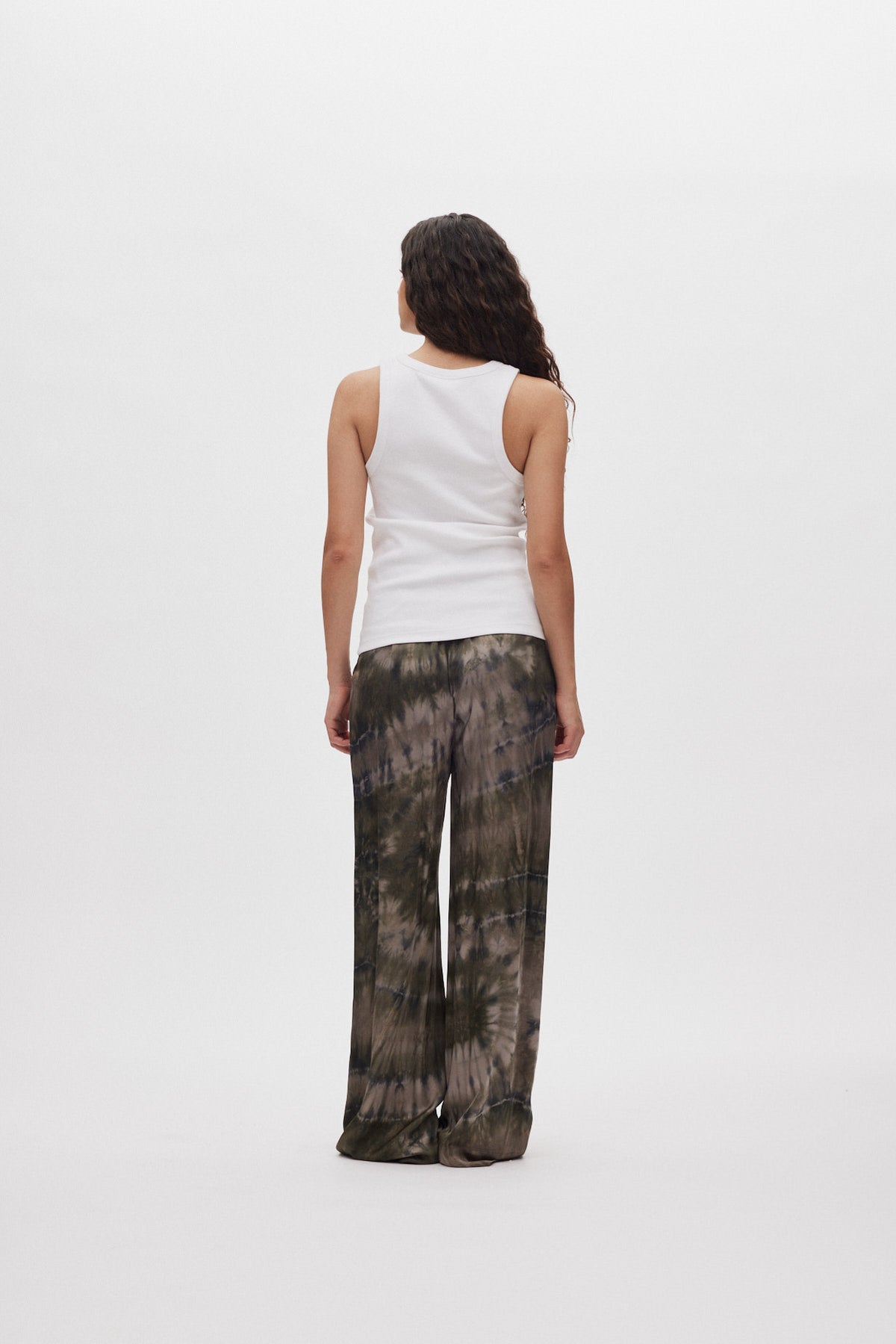Briana - Lava pleat wide pants I Grey green combo 3 - Rabens Saloner - DK