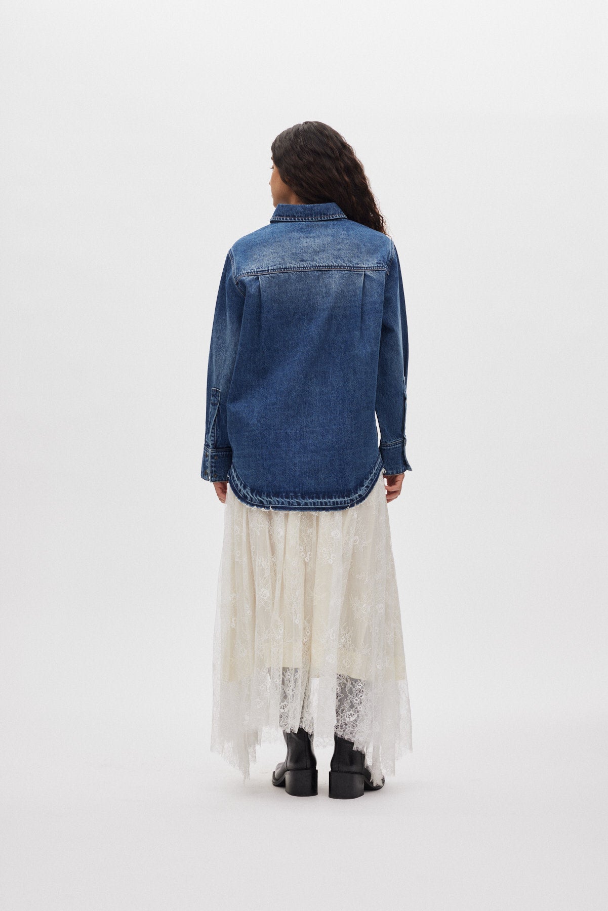 Monette - Laced multi layer skirt I Off white 3 - Rabens Saloner - DK