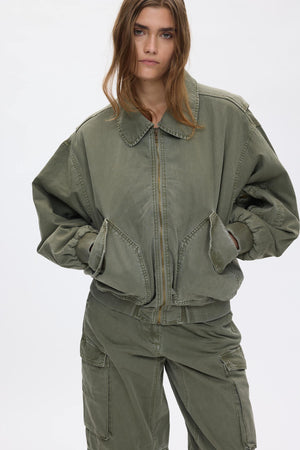 Ezmira - Canvas padded bomber I Washed sage Washed sage XS 2 - Rabens Saloner - DK