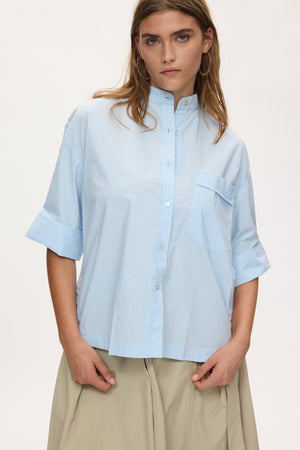 Seval - Poplin boxy shirt I Light blue Light blue XS 2 - Rabens Saloner - DK