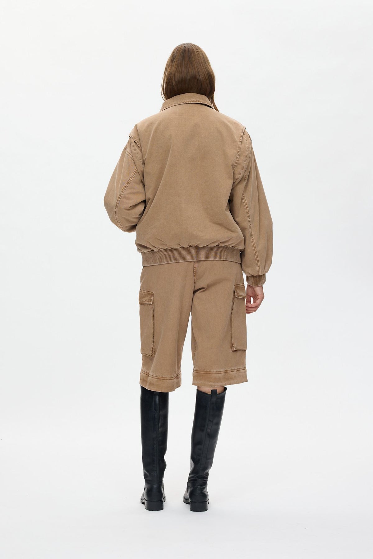 Ezmira - Canvas padded bomber I Washed tobacco 3 - Rabens Saloner - DK