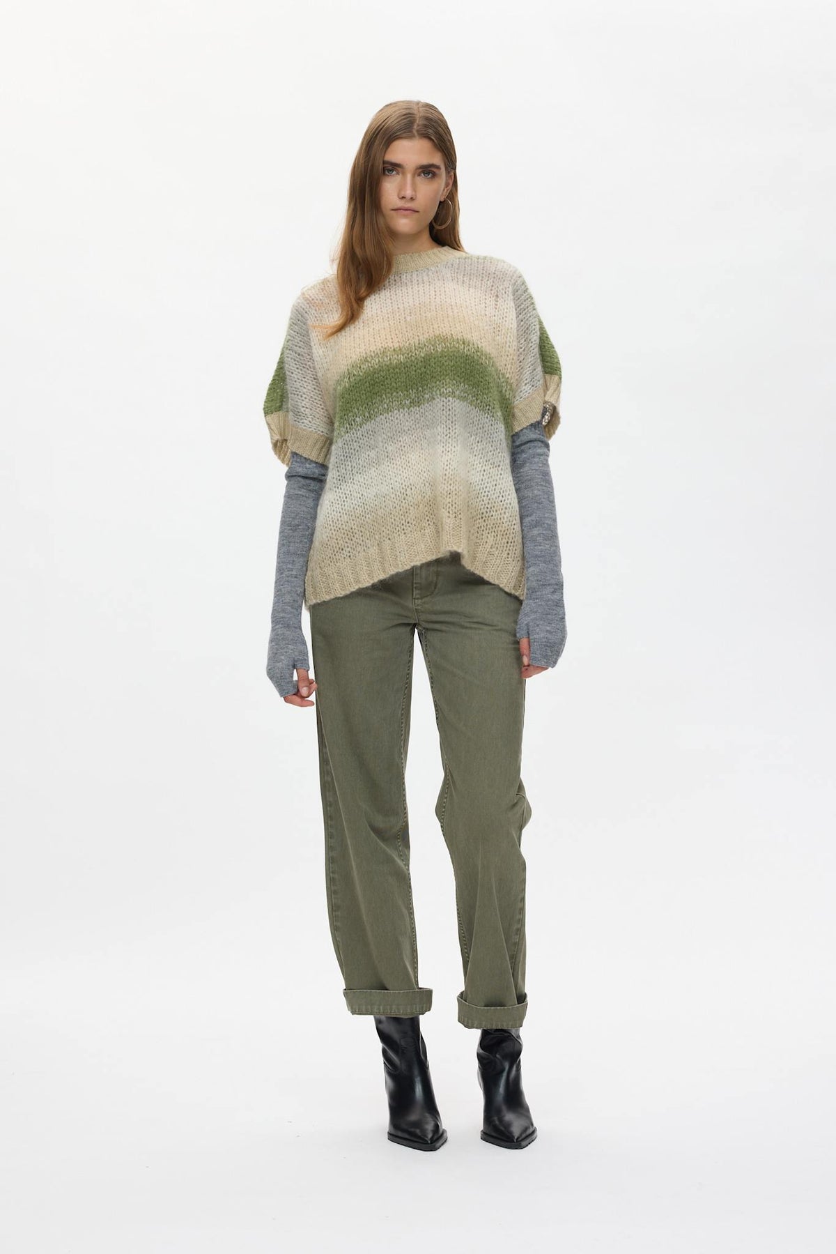 Sabina - Canvas pants I Washed sage Washed sage XS 1 - Rabens Saloner - DK