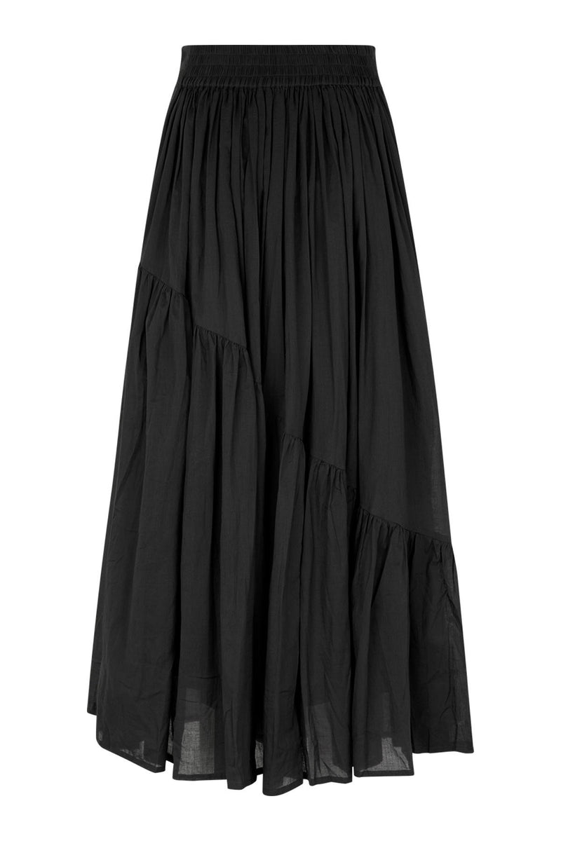 Polonia - Angled gather skirt I Black    3 - Rabens Saloner - DK