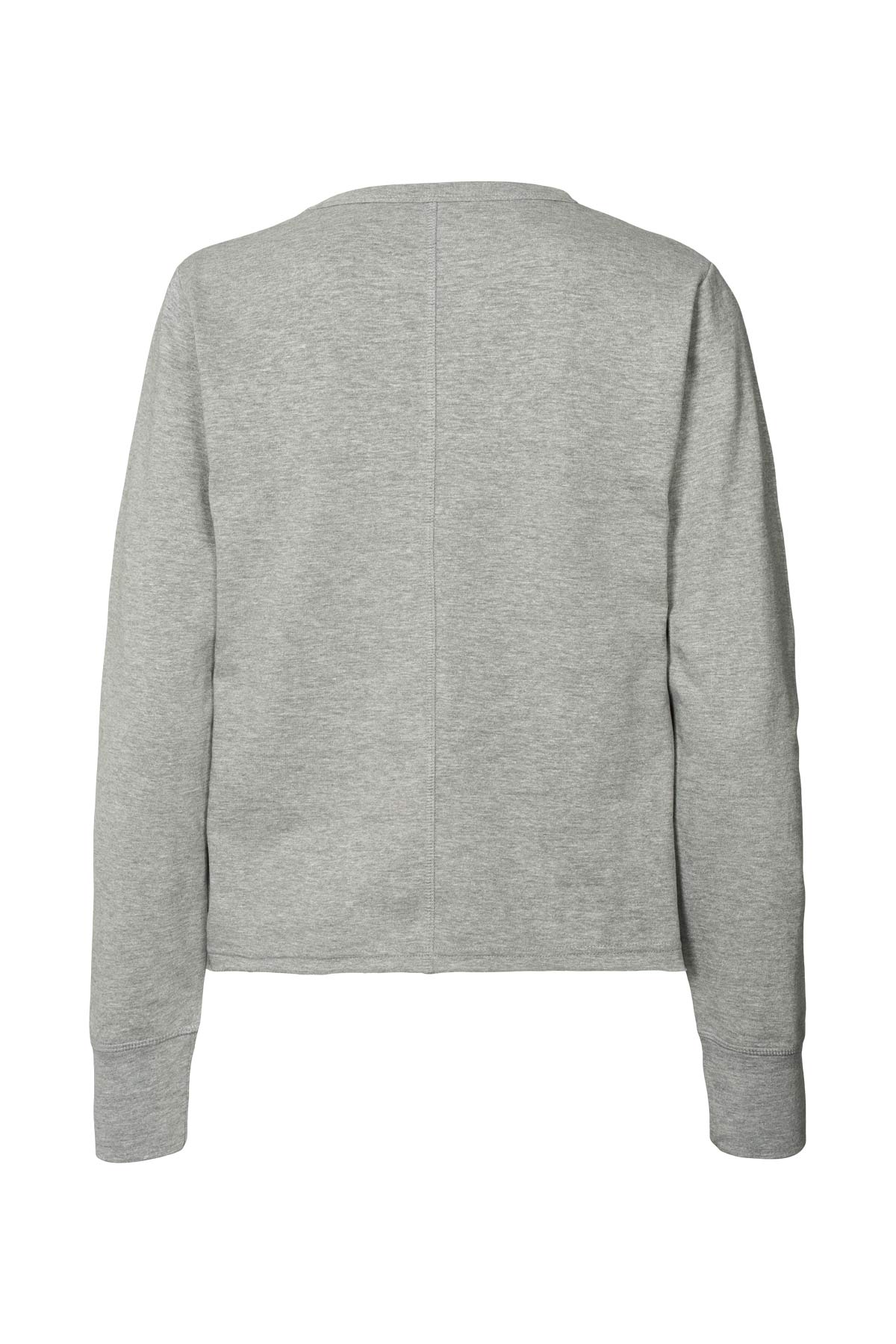 Hila - Light stretch crew neck top I Grey melange 5 - Rabens Saloner - DK