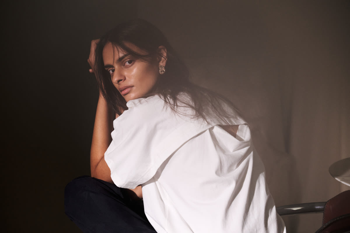 Cici - FOT jersey open back top I Chalk 9 - Rabens Saloner - DK