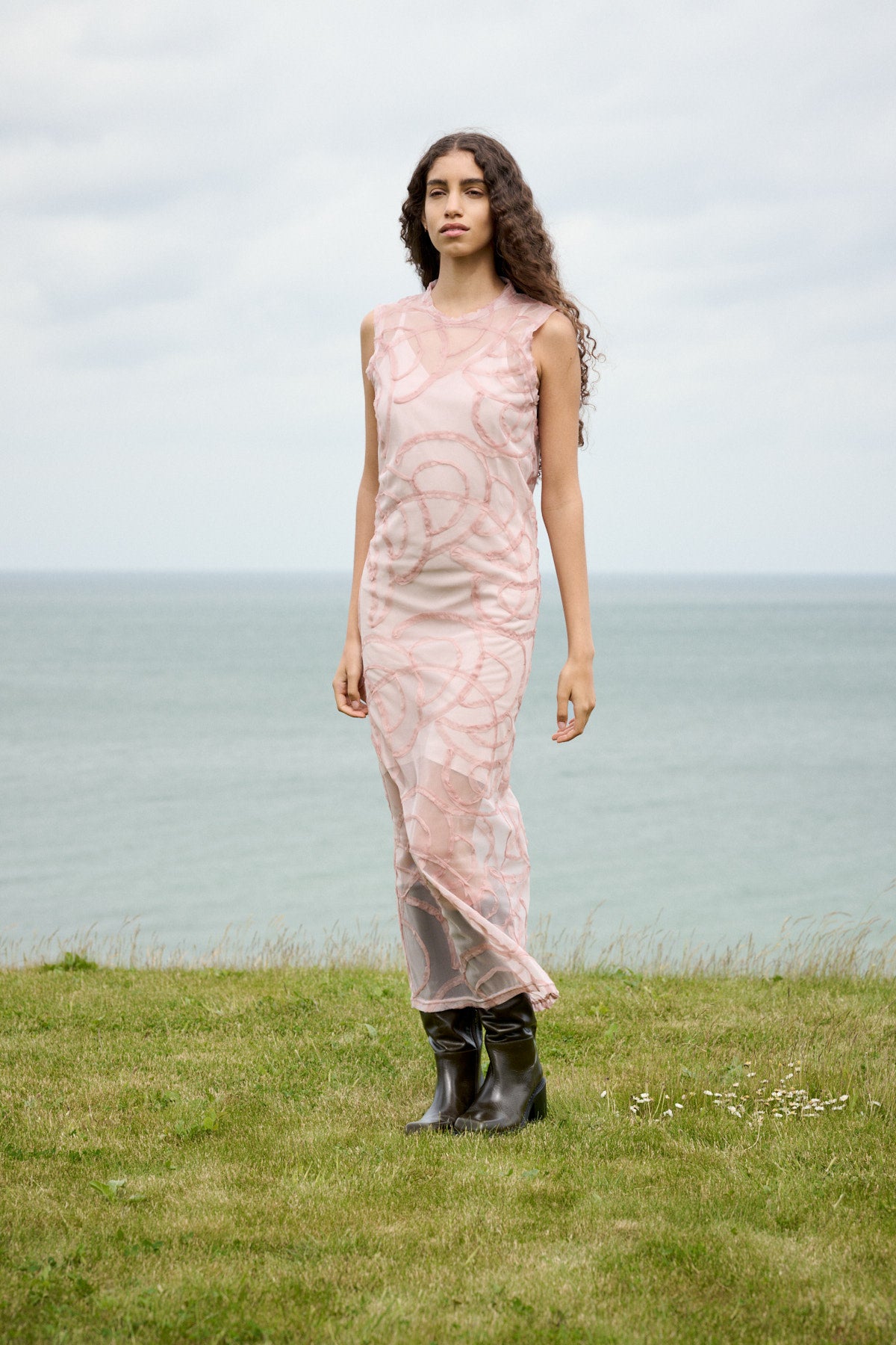 Vita - Scribble long dress I Blush 12 - Rabens Saloner - DK