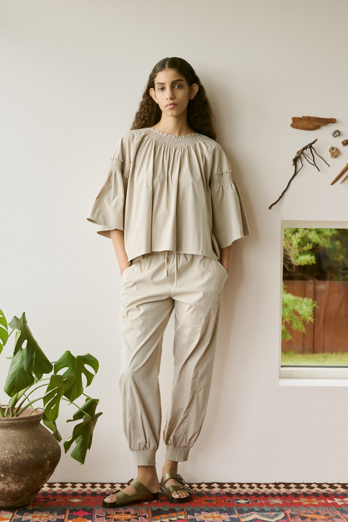 Efil - Papery frill sleeve top I Sidiment 6 - Rabens Saloner - DK