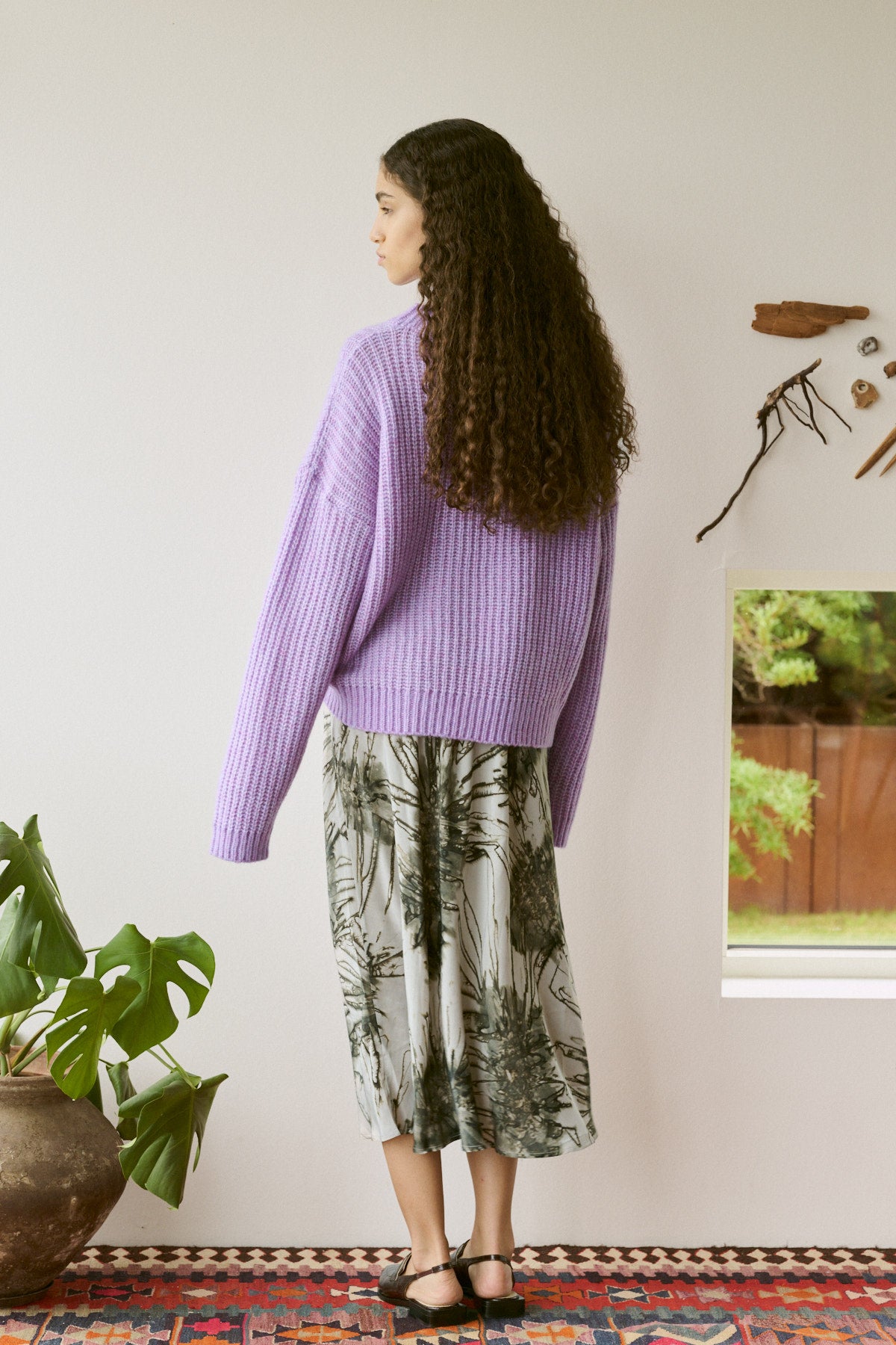 Hifa - Open knit cosy sweater I Lavender 4 - Rabens Saloner - DK