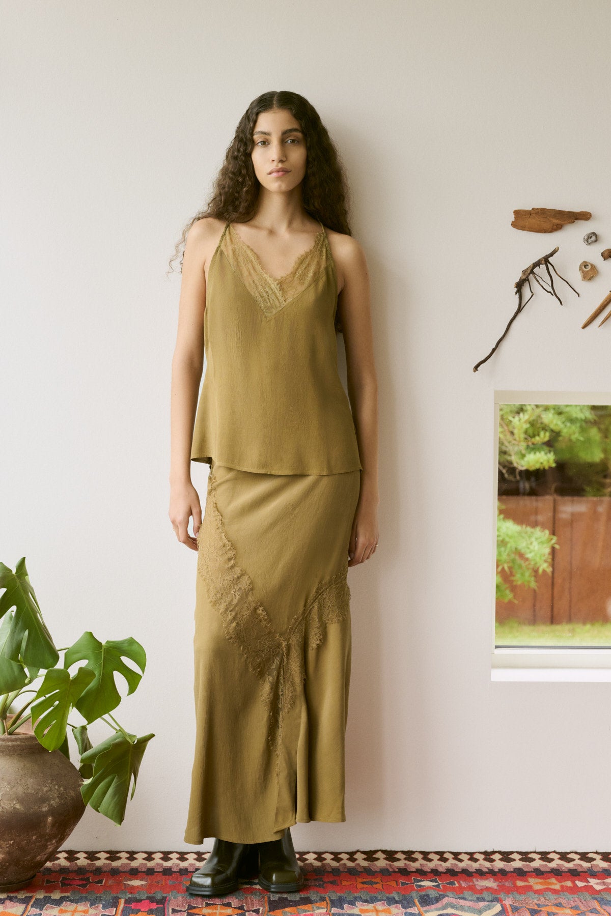 Jodie - Sheer lace camisole I Hazelnut 9 - Rabens Saloner - DK