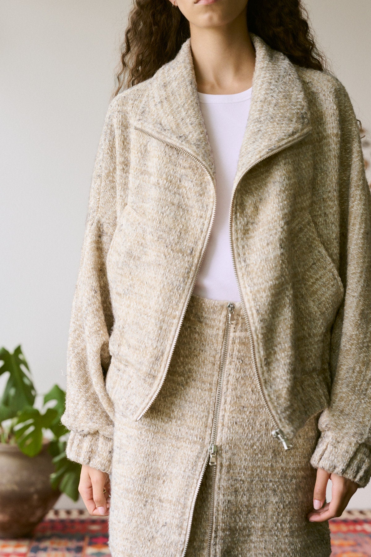 Hareem - Boucle check jacket I Powder check 7 - Rabens Saloner - DK